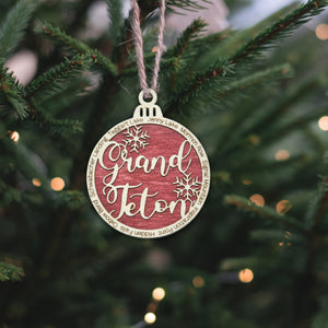 Grand Teton National Park Christmas Ornament - Round