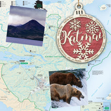 Load image into Gallery viewer, Katmai National Park Christmas Ornament - Round