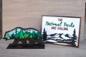 "Have you seen bigfoot" Figurine and "Parks are Calling" Frame