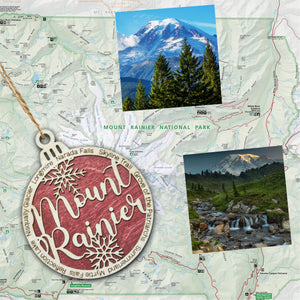 Mount Rainier National Park Christmas Ornament - Round
