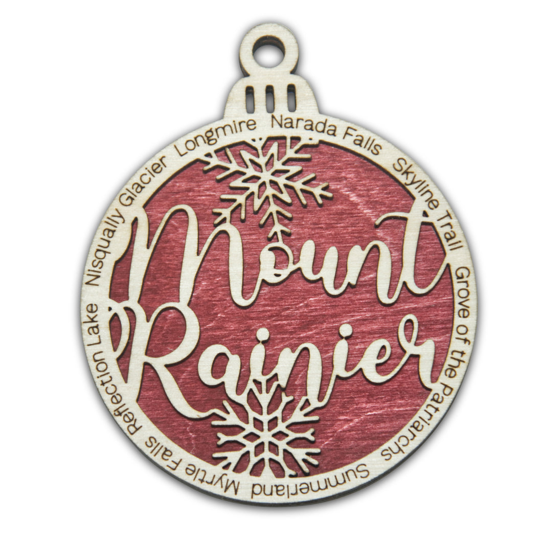 Mount Rainier National Park Christmas Ornament - Round
