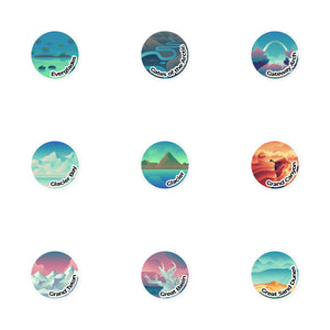 5 National Park Round Stickers of Your Choice