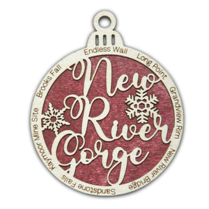New River Gorge National Park Christmas Ornament - Round