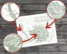 Load image into Gallery viewer, Olympic National Park Map Hand-Drawn Print