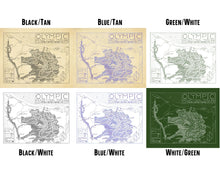 Load image into Gallery viewer, Olympic National Park Map Hand-Drawn Print