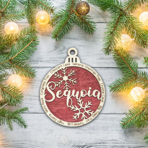 Sequoia National Park Christmas Ornament - Round