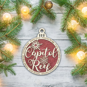Capitol Reef National Park Christmas Ornament - Round