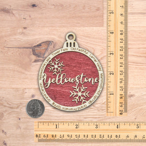 Yellowstone National Park Christmas Ornament - Round