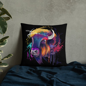 Bison Head Pillow