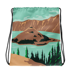 Crater Lake Drawstring bag