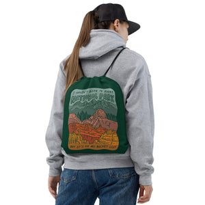 "National Parks are on my Bucket List" Drawstring bag