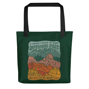 "National Parks are on my Bucket List" Tote bag
