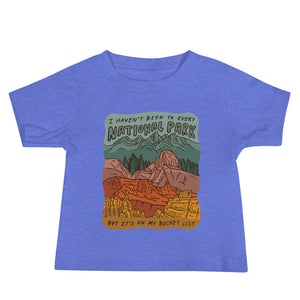 "National Parks are on my Bucket List" Baby Jersey Short Sleeve Tee