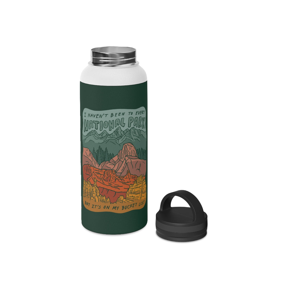 Helping Hydros National Parks Water Bottle with Straw Lid | 32 oz Engraved  Stainless Steel Insulated with Strap | National Parks Themed
