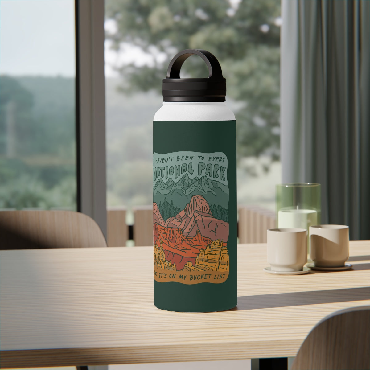 National Park Stainless Steel Water Bottle, Handle Lid – National