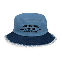 Load image into Gallery viewer, Distressed denim bucket hat - National Park Obsessed
