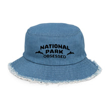 Load image into Gallery viewer, Distressed denim bucket hat - National Park Obsessed