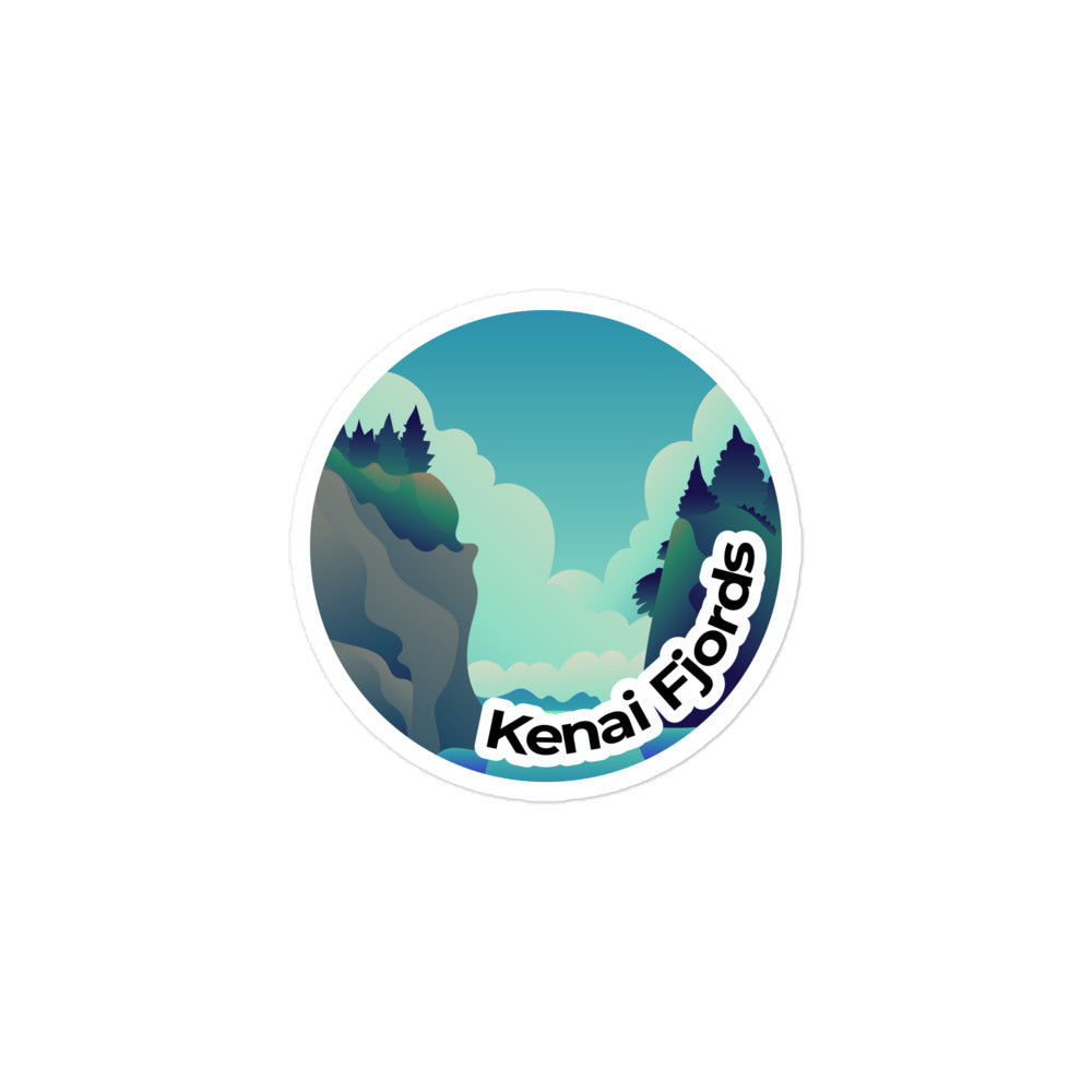 Kenai Fjords National Park Sticker | Kenai Fjords Round Sticker