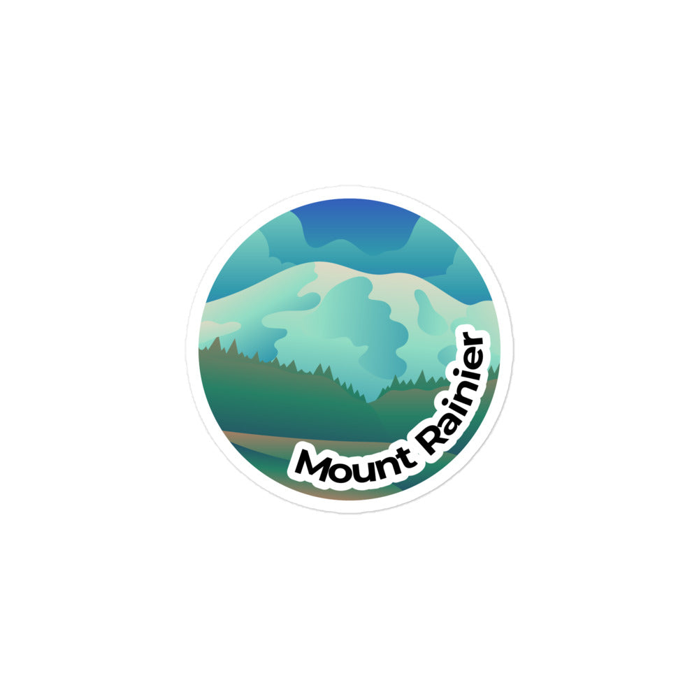 Mount Rainier National Park Sticker | Mount Rainier Round Sticker ...