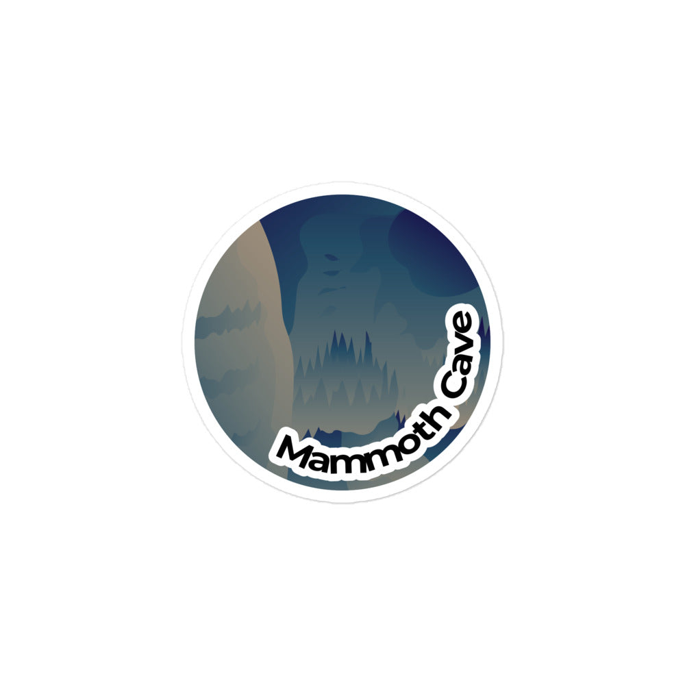 Mammoth Script Sticker Mammoth Cave National Park Sticker | Mammoth Cave Round Sticker ...