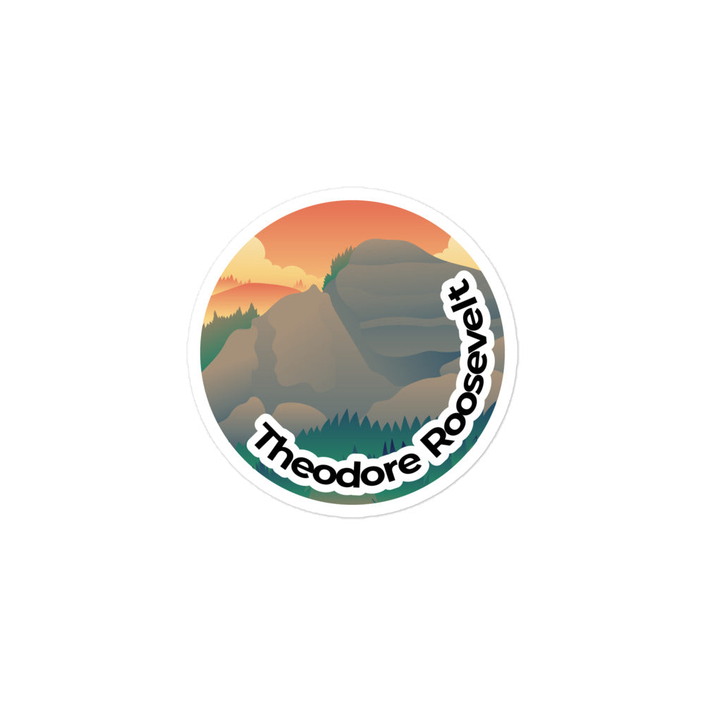 Theodore Roosevelt National Park | Theodore Roosevelt Round Sticker ...