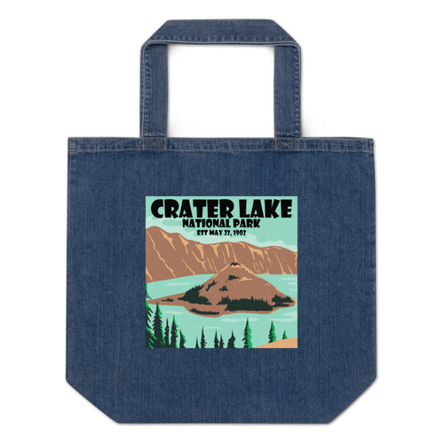 Crater Lake Organic denim tote bag