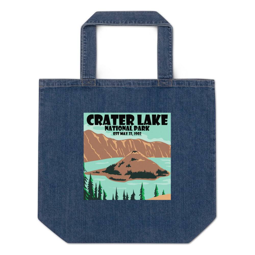 Crater Lake Organic denim tote bag