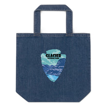 Load image into Gallery viewer, Glacier National Park Arrowhead Organic denim tote bag