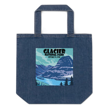 Load image into Gallery viewer, Glacier National Park Organic denim tote bag