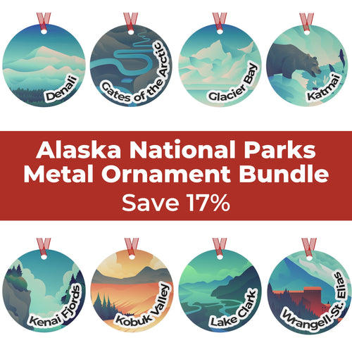Alaska National Parks Metal Ornament Bundle