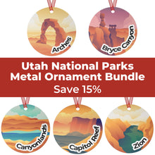 Load image into Gallery viewer, Utah National Parks Metal Ornament Bundle