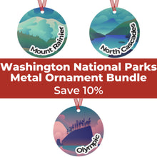 Load image into Gallery viewer, Washington National Parks Metal Ornament Bundle