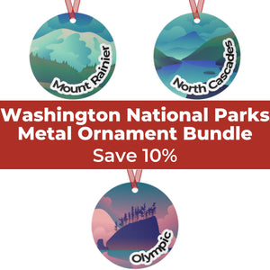 Washington National Parks Metal Ornament Bundle
