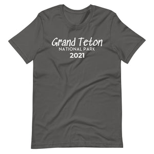 Grand Teton with customizable year Short Sleeve T-Shirt