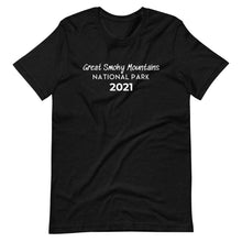 Load image into Gallery viewer, Great Smoky Mountains with customizable year Short Sleeve T-Shirt