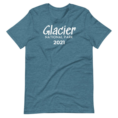 Glacier with customizable year Short Sleeve T-Shirt