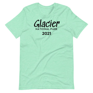 Glacier with customizable year Short Sleeve T-Shirt